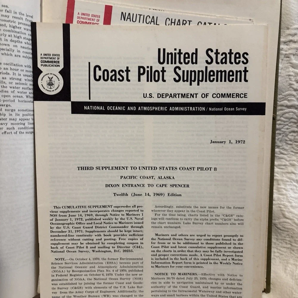 1969 United States Coast Pilot Pacific Coast Alaska HC navigation guide